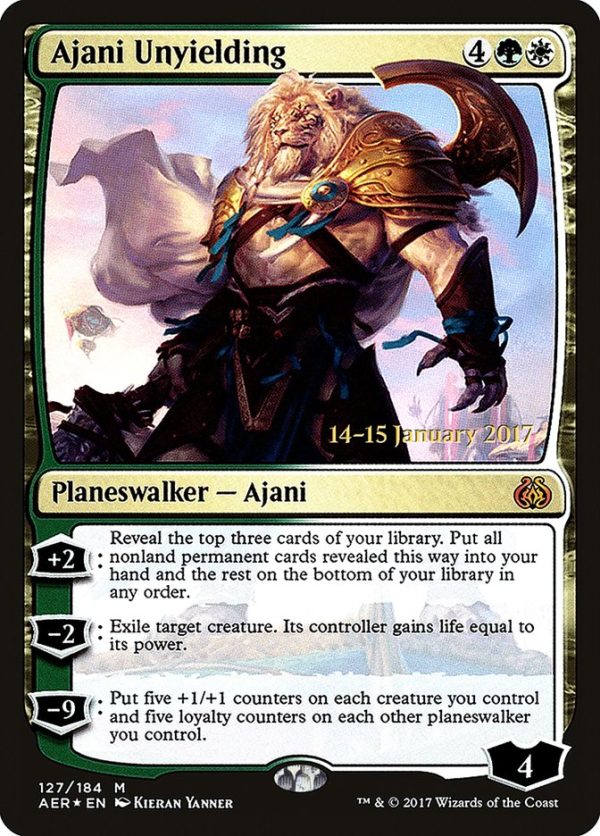 Ajani Unyielding [Aether Revolt Prerelease Promos] on Sale