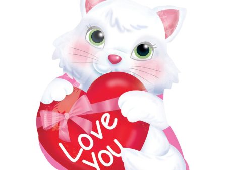 Kitty with Heart Junior Foil Balloon 18in Sale