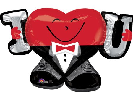 I Heart You Guy SuperShape Foil Balloon 33in For Cheap