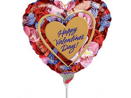 Valentine Photo Floral Mini Shape Balloon 9in on Sale