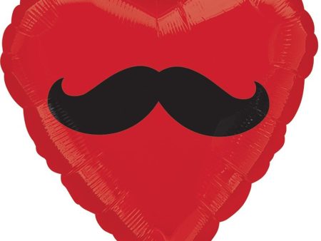 Mustache Heart Shape Foil 28in Cheap