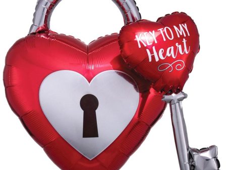 Key to My heart Multi-Balloon 76x81cm For Cheap