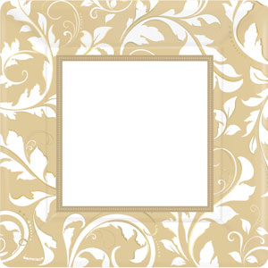 Gold Elegant Scroll Paper Plates 10in, 8pcs Online