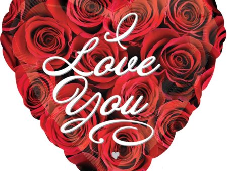 Love You Roses Foil Balloon 18in For Cheap