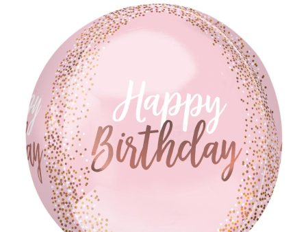 Blush Birthday Orbz Balloon 38x40cm Supply