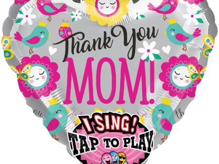 Thank You Mom Jumbo Sing-A-tune Foil Balloon 73cm Online Sale