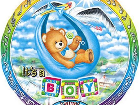 It s A Boy Baby Bear Singing Balloon 28in Hot on Sale