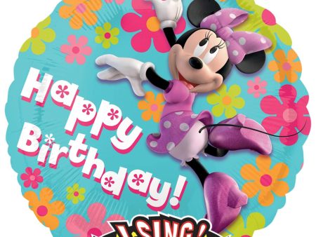 Minnie Mouse Happy Birthday Singing Balloon 28in Online now