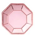 Blush Wedding Octagon Metallic Paper Plates 10in, 8pcs For Cheap