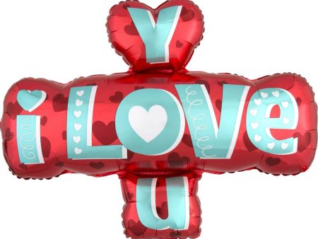 I Love You Type SuperShape Balloon 81x60cm Online now