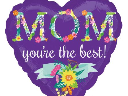 Mom Floral Jumbo Foil Balloon 28in Hot on Sale